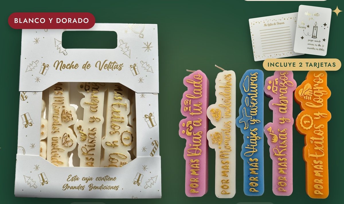 Noche de Velitas · Bolso blanco y dorado