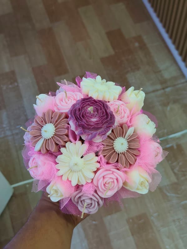 Bouquet en morado y rosa