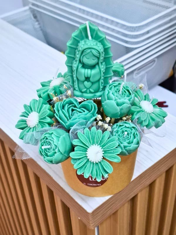 Bouquet en verde y blanco