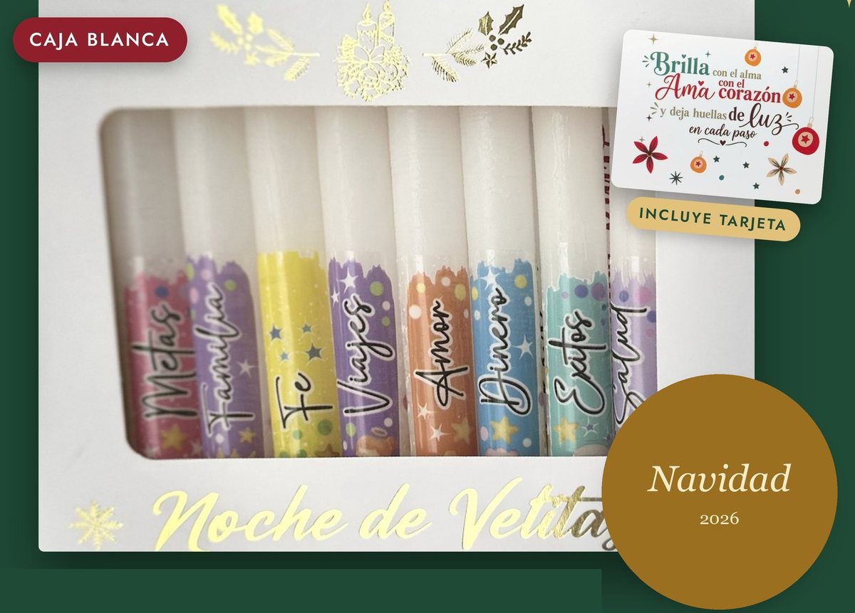 Noche de Velitas · Confeti · Caja blanca